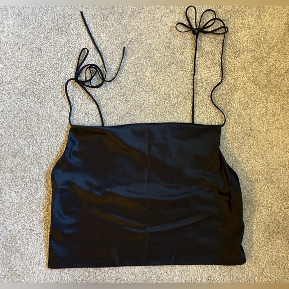 Brandy Melville satin top w/ ribbon strap - Picture 1 of 2